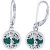 MOOFUN Orecchini Pendenti Albero della Vita da Donna - Orecchini Albero Genealogico in Argento 925 Verde con Chiusura a Leva - Gioielli Boemi Ipoallergenici Regalo Elegante per Fidanzata Mamma Figlia