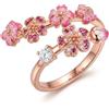 Generico Peach Blossom Ring for Women, Adjustable Gold Floral Everyday Jewelry