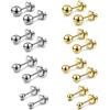 AllerPierce Hypoallergenic Ball Earrings Studs Set Cartilage Earrings Stainless Steel Round Ball Studs Earrings for Women Men 3mm-8mm10Pcs