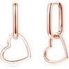 Glintara Orecchini a cerchio in argento 925, a forma di stella/cuore/geometrico, per donne e ragazze, in argento sterling 925, ovali, con ciondolo, alla moda, con zirconi, regalo per donne, Argento