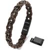 Dada Gioielli - Bracciale Uomo Pelle Acciaio Anallergico | Catena Stile Bicicletta Chiusura Magnetica Regolabile