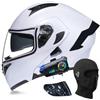 ACLFFSHOP Caschi da Moto Modulari Bluetooth, Casco da Moto a Doppia Visiera Integrale Omologato DOT/ECE, con Doppio Altoparlante e Microfono, per Adulti Uomini e Donne M~XXL