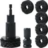 GYYXH Set di smerigliatrici per mozzo ruota con 5 testine abrasive e inserto in , in plastica per auto, attrezzi per la rimozione della ruggine del mozzo della ruota, adattatore per trapano avvitatore