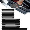 Quorumsg 9 Pezzi Battitacco Auto, Universali Battitacco Fibra Carbonio Autoadesive, Fibra di Carbonio Guardia Porta Soglia AntiGraffio, per Auto SUV Camion Truck Entry Guards(Nero)