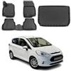 OMAC Tappetini & Vasca Baule Set compatibile con Ford B-Max 2012-2021 Gomma TPE Nero 5X