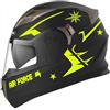 Decalart Kit 21 Adesivi Casco moto serbatoio universali compatibili - AIR FORCE aereo stelle strisce militare fasce decalcomanie Cod. L117 (029 Giallo FLUO)