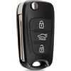 LINGXIYA Custodia di ricambio per chiave Kia a 3 pulsanti, adatta per Hyundai i20 i30 i35 iX20 iX35 Kia Ceed Soul Sportage Venga, custodia pieghevole per chiave telecomando auto con lama non tagliata