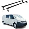 OMAC Heavy Duty Barre Portatutto Trasversali Compatibili con VW T5 T6 Transporter Multivan Caravelle 2003-2024 - 2 Stangen - Alluminio Nero