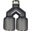 Krtopo 57mm Punta Tubo Scarico per Auto Coda Tubo di Scarico in Acciaio Inossidabile Fibra di Carbonio Doppia Uscita Doppio Strato Montaggio con Fascetta Bolt-On Compatibile 2.25 Tubi