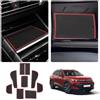 LUWU Compatibili con VW Tiguan 3 2024 2025 Tappetini in Gomma Console Centrale Tappetini Antiscivolo Anti-polvere Portabicchieri Cucitura Portiere Tiguan III Accessori (Rosso)