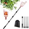 Bseical Raccogli Frutta da Albero 2.0M, Raccogli Frutta Telescopico, Raccoglifrutta Telescopico Inox, Raccogli Mele, Bastone Raccogli Frutta, Raccoglitrice Attrezzo per Fichi Ciliegie Pere Limone Ø 145mm