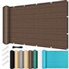 SUNLIMEI Tenda da Sole per Esterno 200 x 200 cm Rettangolare 98% Anti-Uv Frangivista Telo Ombra Tenda da Giardino con Occhielli Fascette per Esterno, Serra, Balcone, Giardino, Marrone