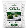 Lemag srl Ciottolo Carrara Bianco 15/25 mm in Sacco da 2 kg Pietra Decorativa per Giardino Vasi Aiuole Decorazioni Esterno Interno