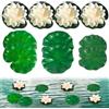 YiiHHooN 10 Pezzi di Foglie di Loto Artificiali, Bianche Fiori di Loto Galleggianti e Verdi Foglie di Loto, Ninfee Artificiali per Laghetto Acquario Giardino e Piscina