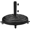 Yaheetech Base per Ombrellone da Giardino 20,6 kg in Resina e Metallo con 4 Ruote e Freni per Pali da Ø34/38/48mm con 2 Manopole per Cortile Piscina Esterno, Nero
