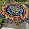 Treer Tenda Vela Ombreggiante Rettangolare Impermeabile con Motivo Mandala Indiano 3D, Tenda da Sole per Esterno con Protezione UV 95% per Giardino Pergolato Balcone e Terrazza (Stile 3,2x2.4m)
