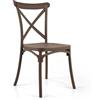Sedia impilabile Cross in polipropilene tortora 43x52,5h45/88 cm