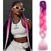 MY-LADY Extension per Treccine Africane 60cm 100g Ombre Viola/Fucsia/Rosa Treccine Extension Capelli Sintetici Jumbo Braiding Hair Crochet Twist