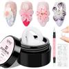 SUPWEE Gel per nail art 3D per unghie, gel solido, multifunzione, non bastone, per modellare le mani, con pennello per unghie e stampo in silicone, per la casa, fai da te, manicure, nail art, bianco