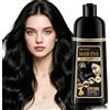 WEILNELL Shampoo Colorante Nero per Capelli Grigi, 500ML Black Hair Dye Shampoo 3 in 1, Shampoos Colorante Capelli Bianchi Istantaneo, Colore Naturale Hair Dye Tinta per Donna Uomo (Nero)