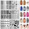 arriettycraft Set di 3 piastre per stamping unghie con stampa animale, leopardo, zebra, pelle di serpente e french manicure, strumenti per nail art selvaggia e chic, per la stampa fai da te, per