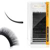 NAGARAKU Individuale Ciglia Classiche 1:1 Voluminose Delle Singole Finte Morbide Naturali Nero Opaco Eyelash One to One Nero 16 File Alta Capacità Uso Professionale in Salone (0.10mm J Curl 7-15mm)