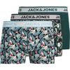 JACK & JONES Jacbird Leaves Trunks 3 Pack, Nero, S (Pacco da 3) Uomo