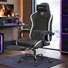 SONGMICS Sedia da Gaming in Pelle PU, Sedia Ergonomica Reclinabile con Poggiatesta e Supporto Lombare, 70 x 70 x (123,5-133) cm, per Ufficio, Nero Inchiostro e Bianco Nuvola, OBG079B301