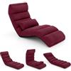 FANTASK Sedia a sdraio pieghevole da pavimento con schienale regolabile, sedia da pavimento con funzione sleep, divano da pavimento, poltrona da pavimento, per gaming, dormire, lettura, rosso