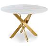 Menzzo Corix Tavolo, Oro, L120 x P120 x H75 cm, Vetro di 8 mm di spessore