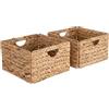Seville Classics Cesto portabiancheria Portatile Intrecciato a Mano di Alta qualità, con Manici per Il Trasporto, per riporre Vestiti, Biancheria, Lenzuola, Giocattoli, giacinto d'Acqua Naturale,