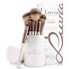Luvia Cosmetics Set di pennelli Make-Up di Luvia, pennelli per il trucco con porta pennelli e sacchetto di raso per pennelli cosmetici, set di pennelli di bellezza Prime Vegan