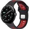 Hiseus Cinturino Compatibile con Google Pixel Watch 4 3 2 1 45mm 41mm, Sportivo Traspirante in Morbido Silicone Cinturini di Ricambio (Nero/Rosso, Pixel 4/3 45mm)