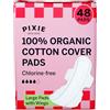 Pixie Cup Pixie Assorbenti Lunghi Ultra Sottili con Ali in Cotone Biologico - Protezione Confortevole Anti Perdite per Flusso Quotidiano - Ipoallergenici e Senza Profumo - 48 Pezzi