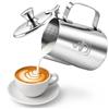 COM-FOUR® caraffa per latte da 350 ml con coperchio - caraffa per latte in acciaio inox - caraffa per montalatte - caraffa per schiuma di latte - accessori barista