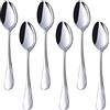 NYTGHYT Set di 6 cucchiaini grandi da 17 cm, in acciaio inox, cucchiaini da dessert, per casa, cucina o ristorante