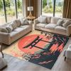 Generico Tappeto Salotto Torii Giapponese, Asiatico Orientale Tappeto Camera da Letto 120x160 cm - Antiscivolo Lavabile Pelo Corto Flanella Morbido per Cameretta Cucina Z-N4