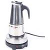 Lightakai Caffettiera per espresso, in acciaio inox, 220 V, 6 tazze, caffettiera da 300 ml, caffettiera per caffè Moka con fornello elettrico, lavabile in lavastoviglie (6 tazze da 300 ml)