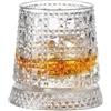 Frilla GLASORA Bicchiere da Whisky Rotante in Cristallo, Bicchiere da Rum e Whisky Elegante con Base Girevole, Bicchieri Whisky Particolari per Whisky e Rum