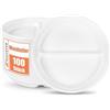 Inoverse Piatti in plastica riutilizzabili 100 pezzi Ø 22 cm - stabili piatti e piatti in plastica per barbecue, catering e compleanno, bianco, lavabili in lavastoviglie