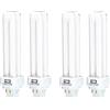 TBE LIGHTING Lampada CFL a 4 pin G24Q-2 da 18 W, confezione da 4, luce bianca fredda, 4000 K, 1250 Lumen/CFL a doppio giro, luce fluorescente compatta