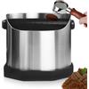 GOMETY Contenitore per colino, in acciaio inox, per fondi di caffè, espresso, 1600ML, nero, argento