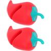 KAILIKETIY Kitchen Gadget in Silicone a Forma di Peperone Rosso Accessorio Cucina Set 2 Pezzi Sollevatore per Coperchio in Silicone per Pentole Funzione di Rilascio Vapore per Kitchen