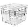 Vpcok Direct Sous Vide Container with Lid and Rack Sous Vide Pot 12.6 Quart Slow Cooker Container Compatible with Most Immersion Circulators
