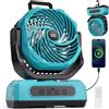 VOSFEEL Ventilatore da campeggio portatile da 30000 mAh con lanterna RGB, alimentato a batteria ricaricabile, display a LED oscillante a 4 velocità del vento, timer con telecomando, tenda da spiaggia, ventole