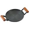 HERCHR Padella Per Barbecue Coreana, Piastra in Ghisa, Padella Coreana Per Griglia con Manici, Padelle Rotonde Padella Antiaderente, Piastra Per Barbecue, Padella Circolare (22cm)