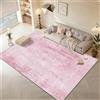 WUTONG Tappeto Salotto 160x230cm,Rosa Moderno Morbido Tappeto Camera da Letto Lavabile,Astratto Pelo Corto,Antiscivolo per Soggiorno Ufficio Cucina