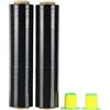 BOMEI PACK 2 Pack industriale nero Pallet Stretch Wrap Cling Film 20mic 400 mm 260 m con plastica rotolamento handle.Durable Self Adhering imballaggio, imballaggio, Heavy Duty Shrink Film BOMEI PACK