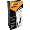 BIC Intensity, Pennarelli Indelebili Punta Fine, Colore Nero, 12 unita, Cancelleria Scuola e Ufficio