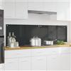 LoogCape Set di 2 pannelli posteriori da cucina, grigio scuro, 90 x 50 cm, vetro temperato, resistenti al calore, lavabili in lavastoviglie, per cucine moderne, con sistema di montaggio semplice